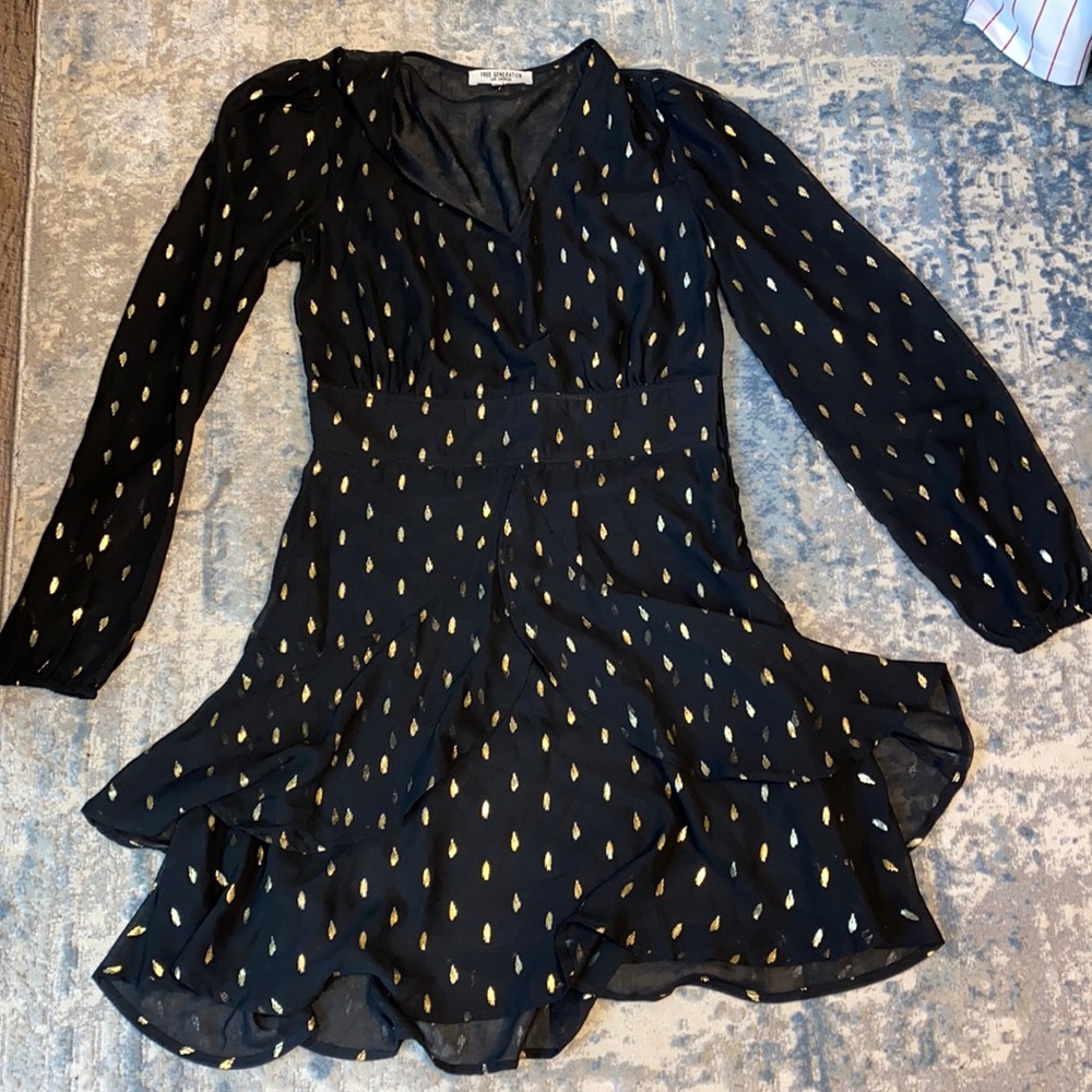 Black and Gold long sleeve dress